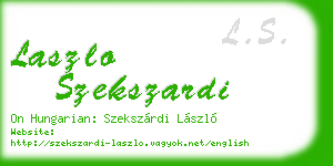 laszlo szekszardi business card