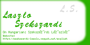 laszlo szekszardi business card